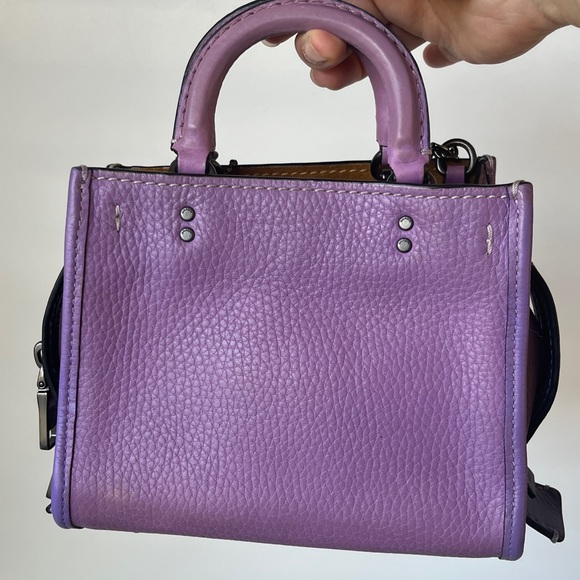 Coach 1941 mini Rogue 17 in Iris / purse color block with charms all included. - Picture 4 of 9